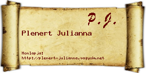 Plenert Julianna névjegykártya